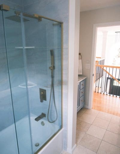 Bathroom with bathtub and shower - interior designer Nashua
