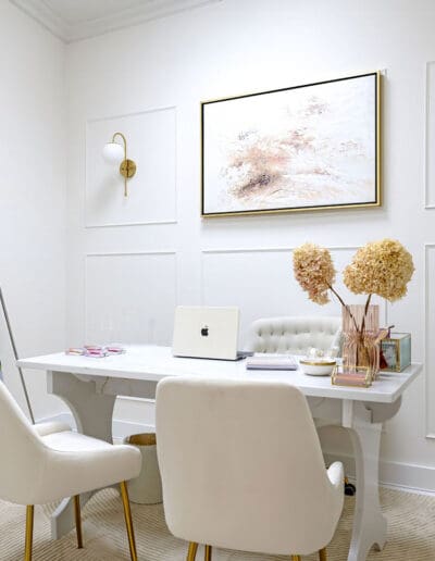 Modern white meeting room - interior designer lLtchfield NH