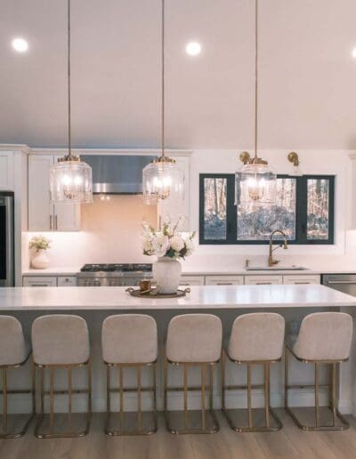 View on entire kitchen with open concept -interior designer Merrimack NH