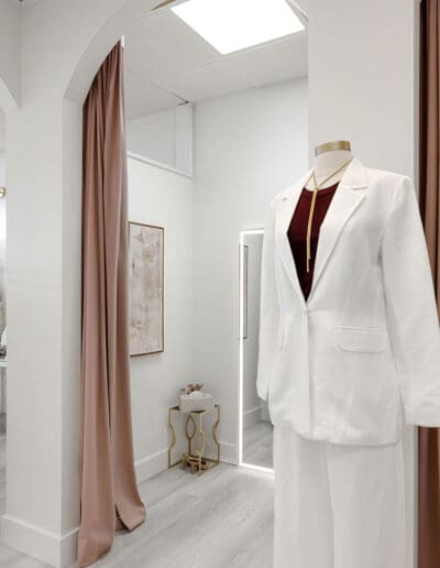 Modern dressing room with mannequin - interior designer Bedford NH