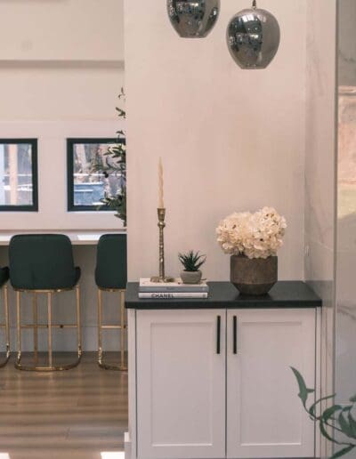 Entrance area with little cabinet - interior designer Amherst NH