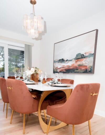 Modern dining table and chairs - interior designer Pepperell MA