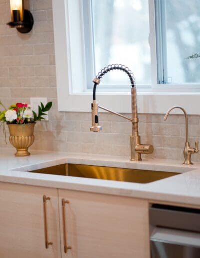 Modern golden kitchen sink - interior designer Tyngsborough MA