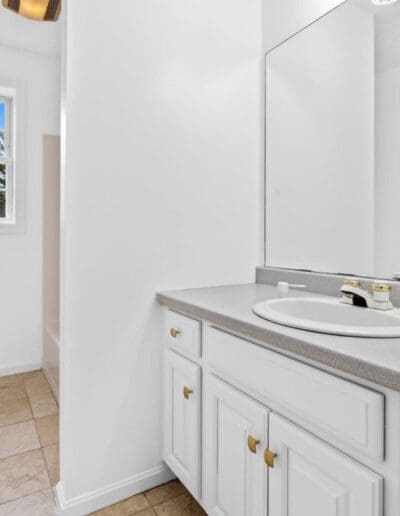 White modern bathroom - interior designer Merrimack NH