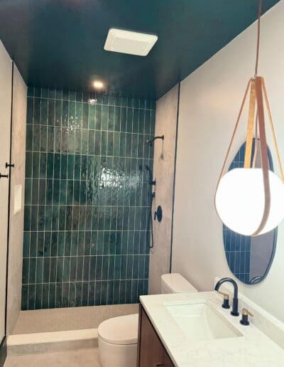 Remodeled modern bathroom - interior designer Pepperell MA